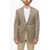 CORNELIANI 3 Button Gate Tweed Silk Blend Blazer Beige