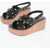 Moschino Love Leather Sandals With Heart-Shaped Studs 6.5Cm Black