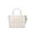 Marc Jacobs MARC JACOBS THE LEATHER SMALL TOTE COTTON HANDBAG Ivory