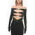 MONOT Cut-Out Details Off-Shoulder Glove Top Black