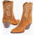 SONORA Suede Perla 60 Wester Boots With Embroidery 8Cm Brown