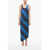 Marni Two-Tone Striped Asymmetrical Cut Dress With Inner Top Blue