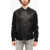 Neil Barrett Leather And Technical Fabric Hybrid Bonded Jacket With Silve Black