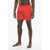 Nike Swim Solid Color Swim Shorts With Embroidered Logo Red