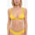 DSQUARED2 Icon Triangle Bikini Top With Printed Contrasting Logo Yellow