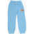 Palm Angels Solid Color Joggers With Teddy Bear Embroidery Blue