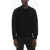 Neil Barrett Wool And Cotton Hybrid Cable-Knit Sweater With Raglan Sleeve Black