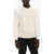 Neil Barrett Wool And Cotton Hybrid Cable-Knit Sweater With Raglan Sleeve White