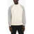 Neil Barrett Cable Knit Double Fabric Hybrid Turtleneck Sweater White