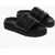 Neil Barrett Solid Color Leather Sandals With Logo Plaque Black