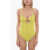 Zadig & Voltaire Printed One Piece Swimsuit With Cut-Out Detail Yellow