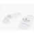 adidas Faux Leather Adilette Lite Slides With Silver-Tone Logo White