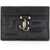 Jimmy Choo Quilted Nappa Leather Card Holder BLACK LIGHT GOLD