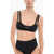 Stella McCartney Solid Color Bikini Top With Logo-Print Black