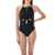 Self-Portrait Cut-out halterneck swimsuit Black