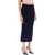 Alessandra Rich Knitted Pencil Skirt NAVY BLUW