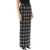 Alessandra Rich Maxi Skirt In Boucle' Fabric With Check Motif BLACK