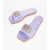 Moschino Love Laminated Leather Sandals With Rhinestone Logo Detail A Violet