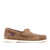 Sebago Mocassino Docksides Portland in nabuck marrone con suola in gomma bianca Brown