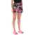Moncler Poplin Shorts With Floral Motif LIGHT BLUE