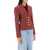 Alessandra Rich Wool Single-Breasted Jacket With Tartan Motif RED BLACK