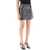 Alessandra Rich Leather Mini Skirt With Belt And Appliques DARK GREY