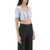 Ganni Sequin Cropped Top ICE WATER