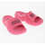 Versace Jeans Couture Rubber Tago Sliders With Logo Pink