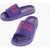 Versace Jeans Couture Rubber Shelly Slides With Embossed Logo Violet