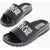 Versace Jeans Couture Rubber Shelly Slides With Embossed Logo Black