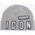 DSQUARED2 Icon Wool Blend Beanie With Embossed Logo Gray