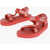 Diesel Logoed Bands T-Strap Sandals Red