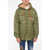DSQUARED2 Hooded Shearling Jacket With Double Breast-Pocket Military Green