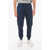 Alexander McQueen Brushed-Cotton Joggers With Logo Print Blue