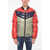 DSQUARED2 Tri-Colour Zip-Up Down Jacket With Logo Blue