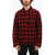 Woolrich Buffalo Checked Wool Blend Timber Overshirt With Zip Closure Red