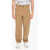 Palm Angels Single-Pleated Pin Check Velour Pants Beige