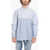 AMBUSH Balanced Stripe Cotton Shirt With Drawstring Light Blue