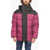 DSQUARED2 Two Tone Hood Puff Down Jacket With Velcro Closure Violet