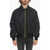 Versace Quilted Zip-Up Bomber Jacket With Logo Patch Black