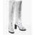 Isabel Marant Lamè Leather Lylene Under The Knee Boots 9Cm Silver