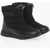 Woolrich Solid Color Snow Boots With Leather Trims Black
