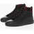 Woolrich Textured Leather All Around High Top Sneakers With Buffalo C Black