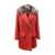 Fendi Fendi Fur Collar Wool Coat Red