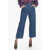 Tory Burch Cropped Flared Denims With Back Logo Patch Blue
