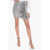 MSGM Sequined Miniskirt With Front Ruffles Silver