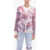 AMIRI Tie Dye Cashmere Cardigan With Embroideries Pink