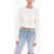 AMIRI Ribbed Cashmere Blend Cropped Fit Sweater White