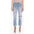 AMIRI Cropped Fit Distressed Denims With Crystals 20Cm Light Blue