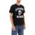 Alexander McQueen T-Shirt With Varsity Logo And Skull Print BLACK WHITE